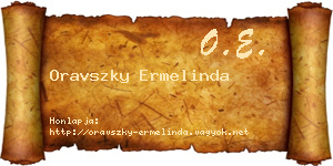 Oravszky Ermelinda névjegykártya